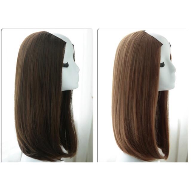 TÓC GIẢ KẸP U NỬA ĐẦU CỤP DÀI 50-55CM LƯỚI HOA CAO CẤP