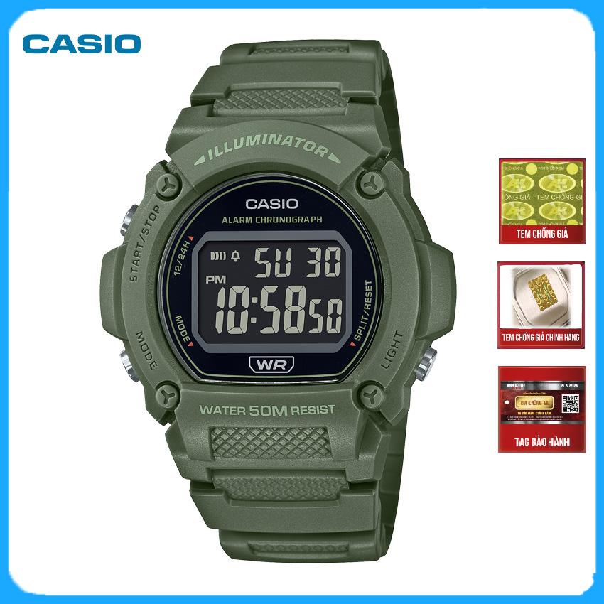 Đồng hồ điện tử nam Casio W-219HC-3BVDF dây nhựa