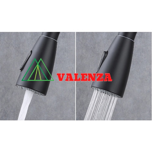 Vòi nước rửa chén nano nóng lạnh dây rút Valenza inox 304 kháng khuẩn cao cấp vòi rửa chén nano kháng khuẩn Valenza sus 304 cao cấp
