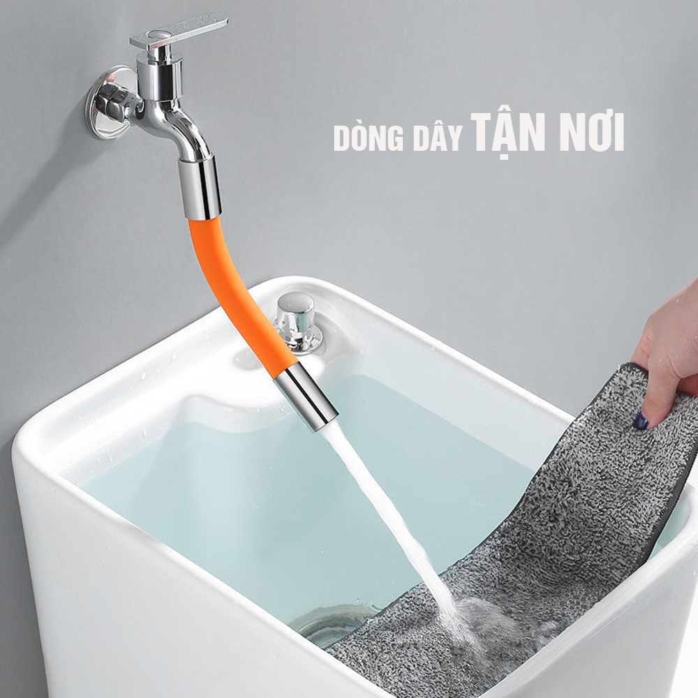 Vòi nước nối dài uốn cong 360 độ chống tung tóe lắp cho mọi loại vòi Minh House