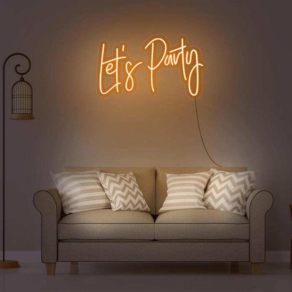 Đèn led neon sign hình Let's Party | Saigonneonart | Sử dụng điện 12V | Chuyên dùng trang trí tường, trang trí phòng ngủ, trang trí nhà , trang trí quán coffee, trang trí cửa hàng