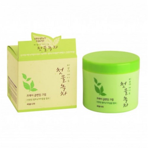 Kem tẩy trang trà xanh sạch sâu Welcos Green Tea Fresh Cleansing Hàn Quốc 300g tặng kèm móc khóa