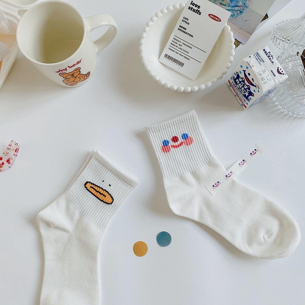 Set Tất Vớ Trắng Cao Cổ Nam Nữ Cổ Nhún Cao Có Tag Mác Ulzzang Lolita Vịt Gấu Maxshopdoc