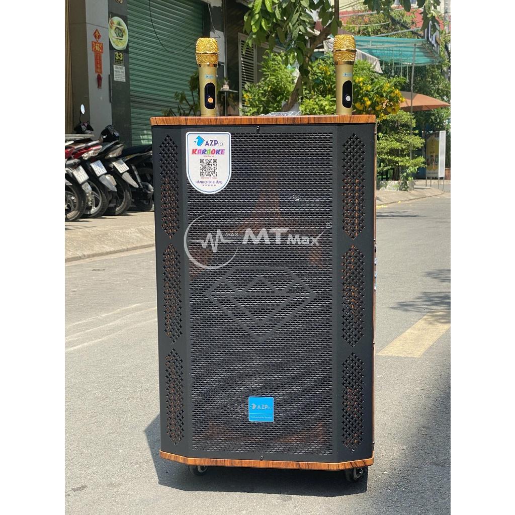 Loa kéo AZPro 2506A - Bản cải tiến có reverb - Loa kéo di động 3 đường tiếng bass 4 tấc - Tặng kèm 2 micro không dây