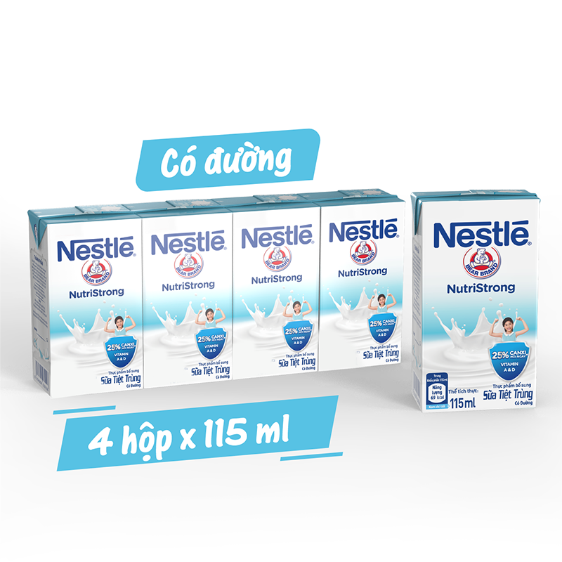 Thùng 48 Hộp Sữa Nestlé Gấu Có Đường 12(4x115ml)