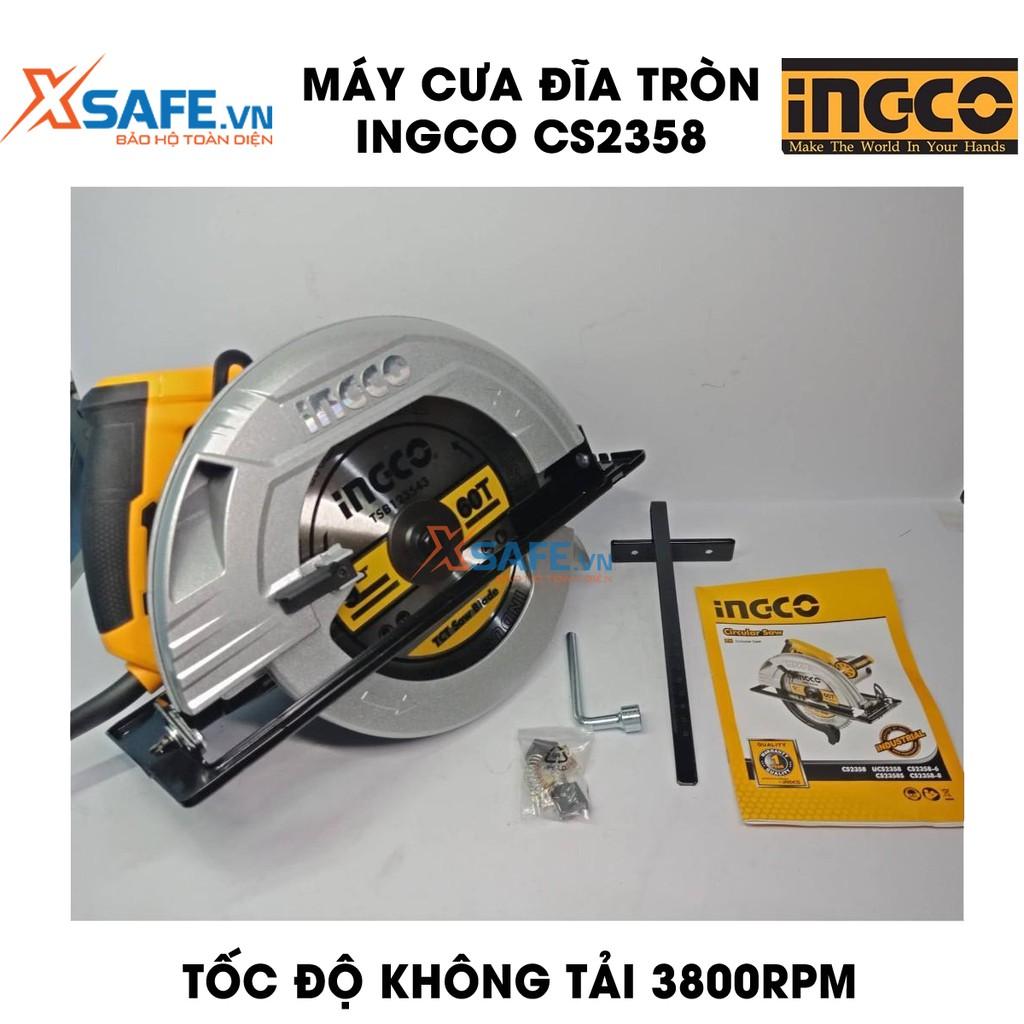 Máy cưa đĩa tròn INGCO CS2358 kèm theo 1 lưỡi cưa TCT 60T, công suất 2200W, tốc độ không tải 3800rpm - Chính hãng