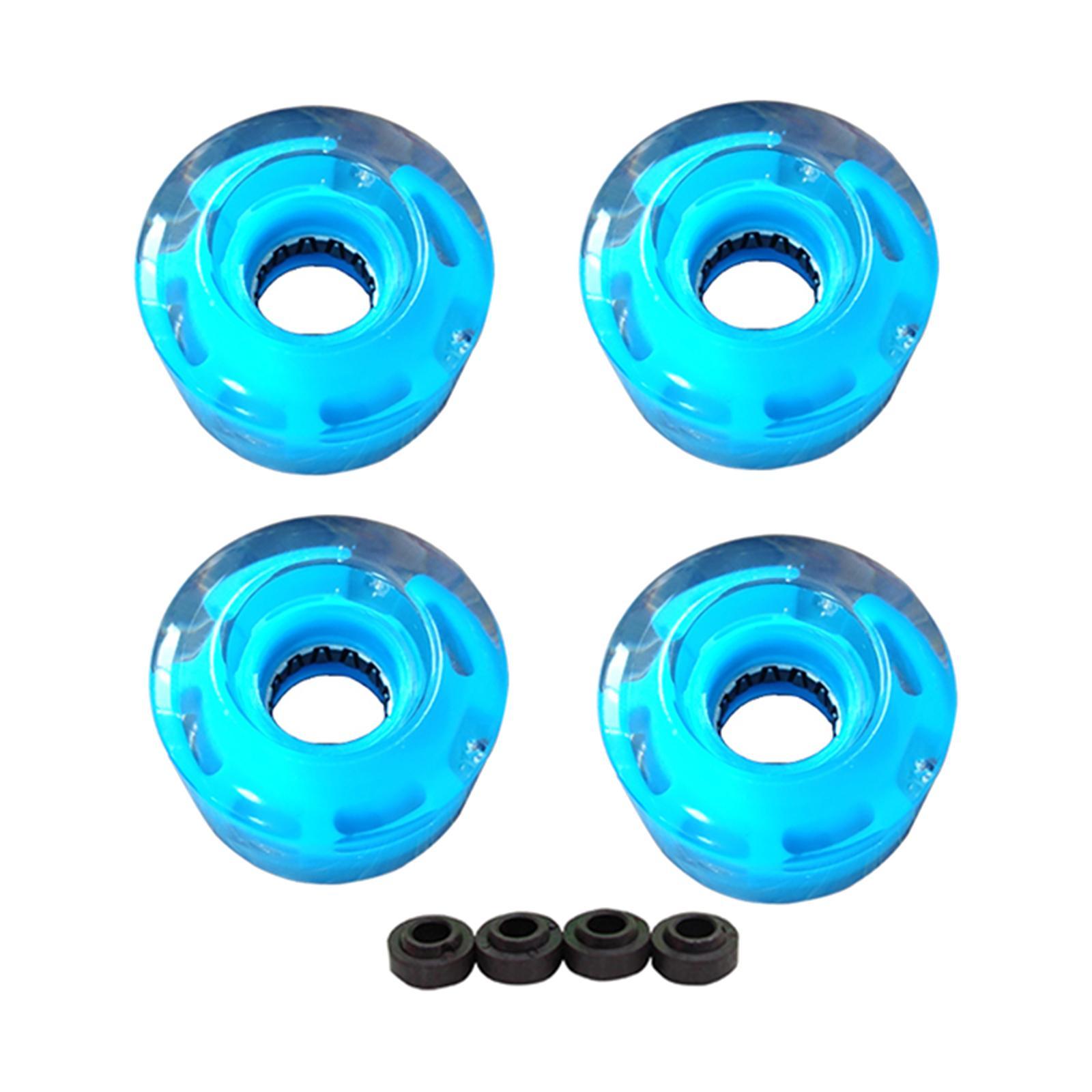 4pcs Roller Skate Wheels Light Flash for Double Row Skating Blue