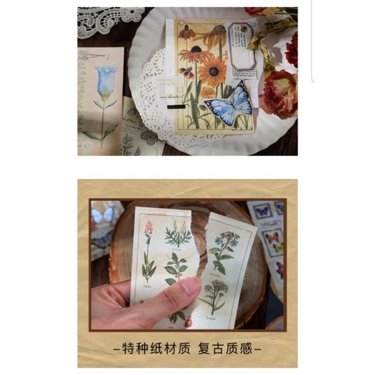 60 giấy trang trí hình hoa lá kiểu vintage, QNshop nguyên liệu handmade