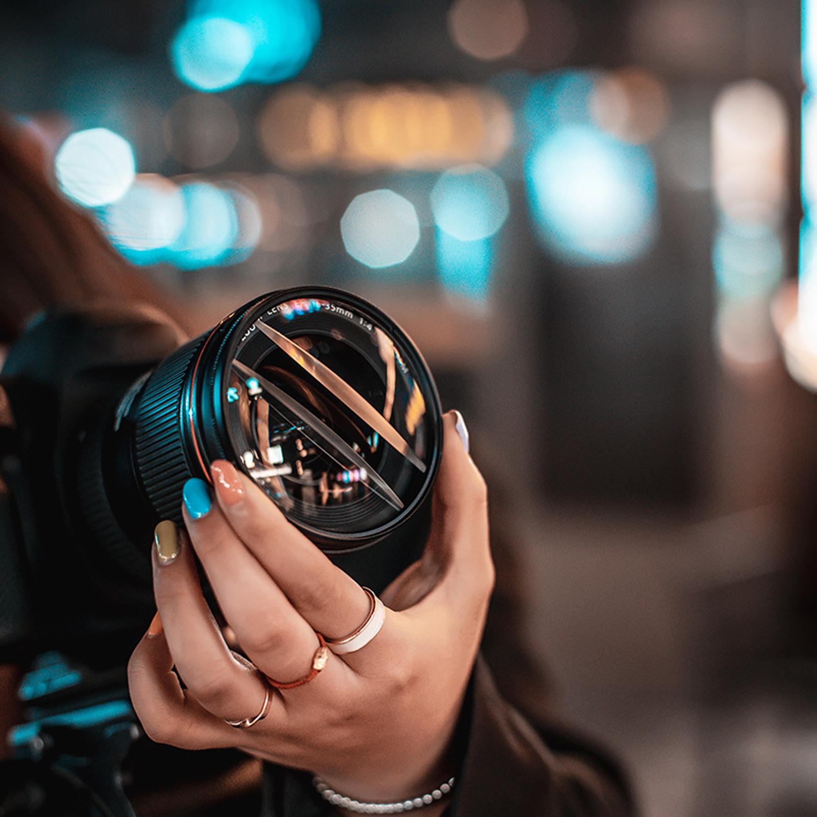 77mm Glasses Double Half Moon Camera Lens Special Effects Lens for Camera Lens