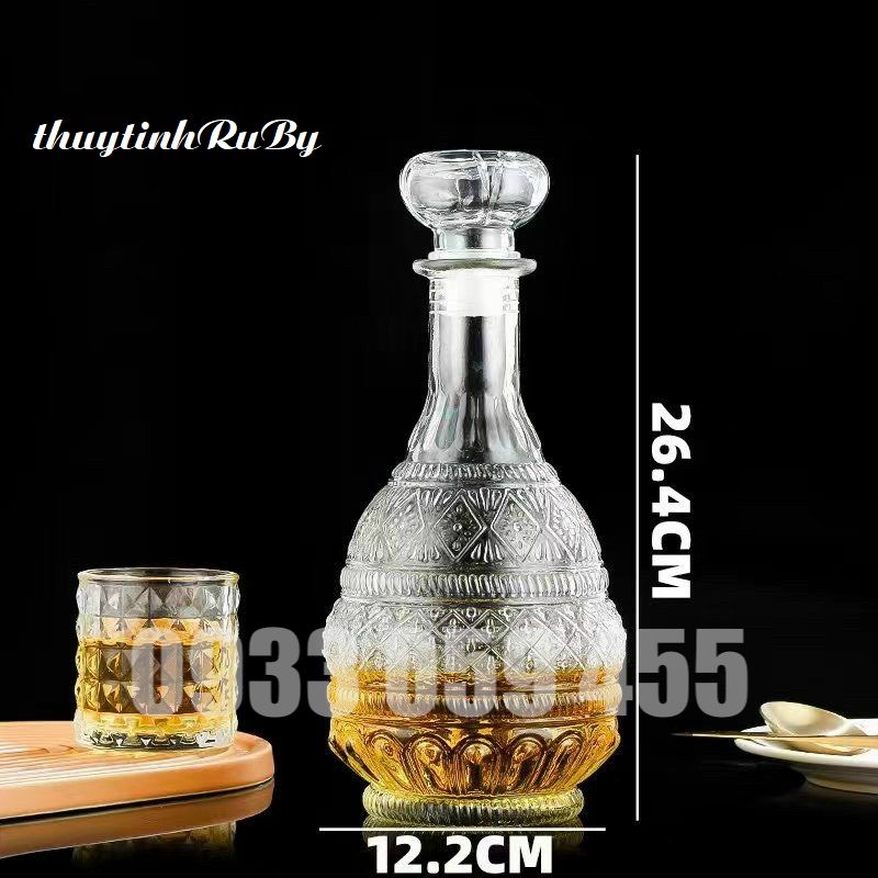 Bình ngâm rượu thủy tinh 500ml - 1000ml, Vỏ chai rượu đẹp