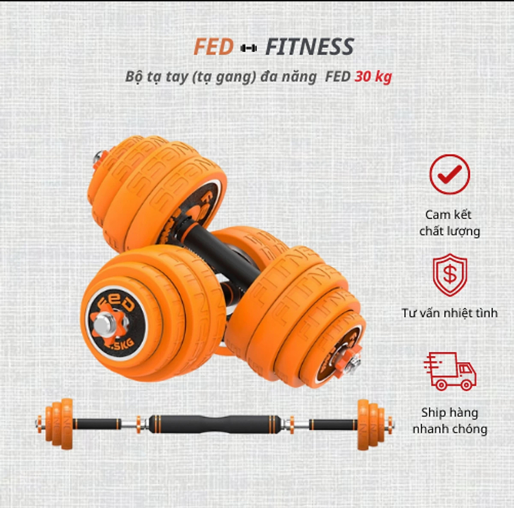 Bộ Tạ Tay Điều Chỉnh 4 In FED Có Hộp (30kg) Đa Năng Cao Cấp