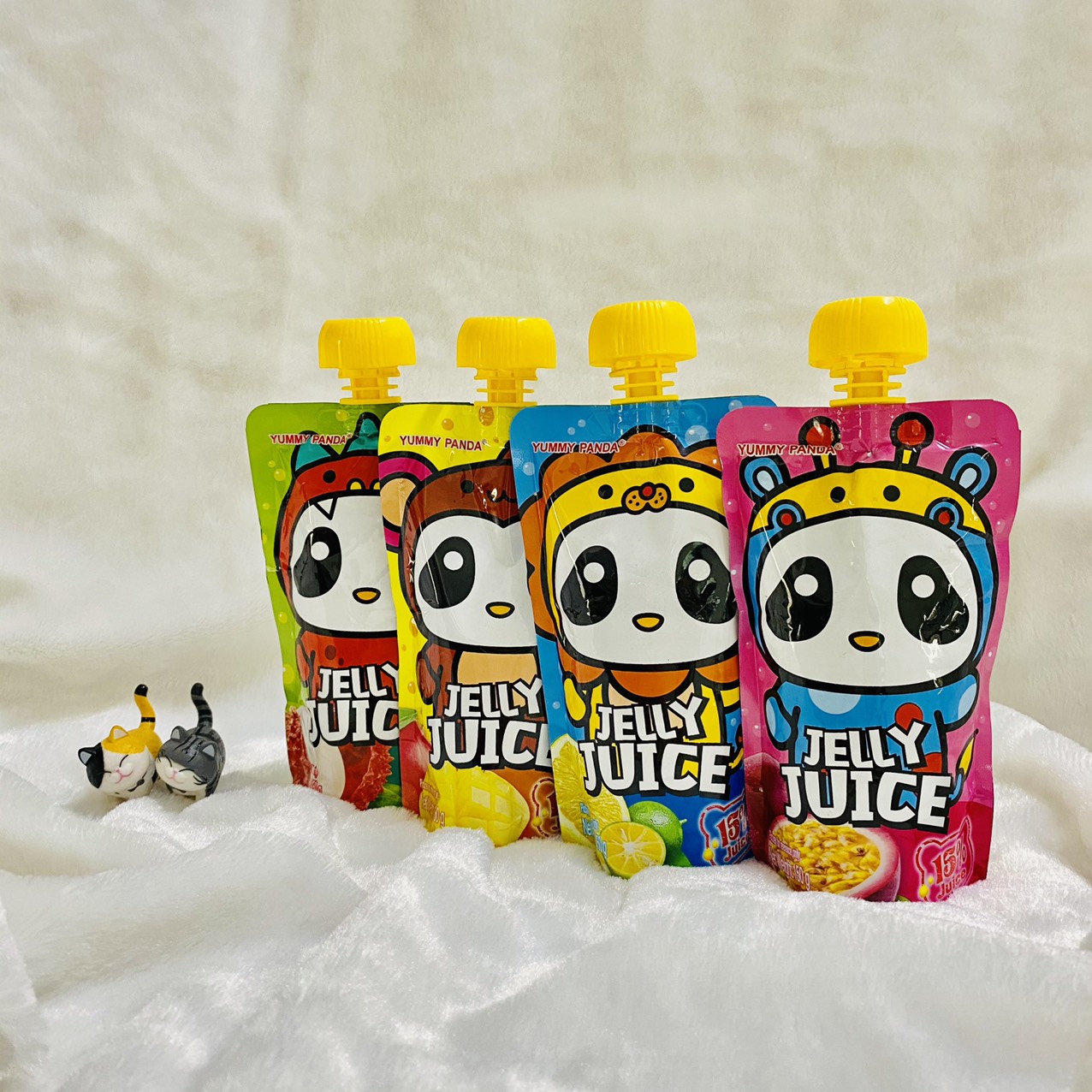Bộ 4 túi Thạch uống trái cây YUMMY PANDA Fruit Flavor Jelly Juice 150g 4 packs