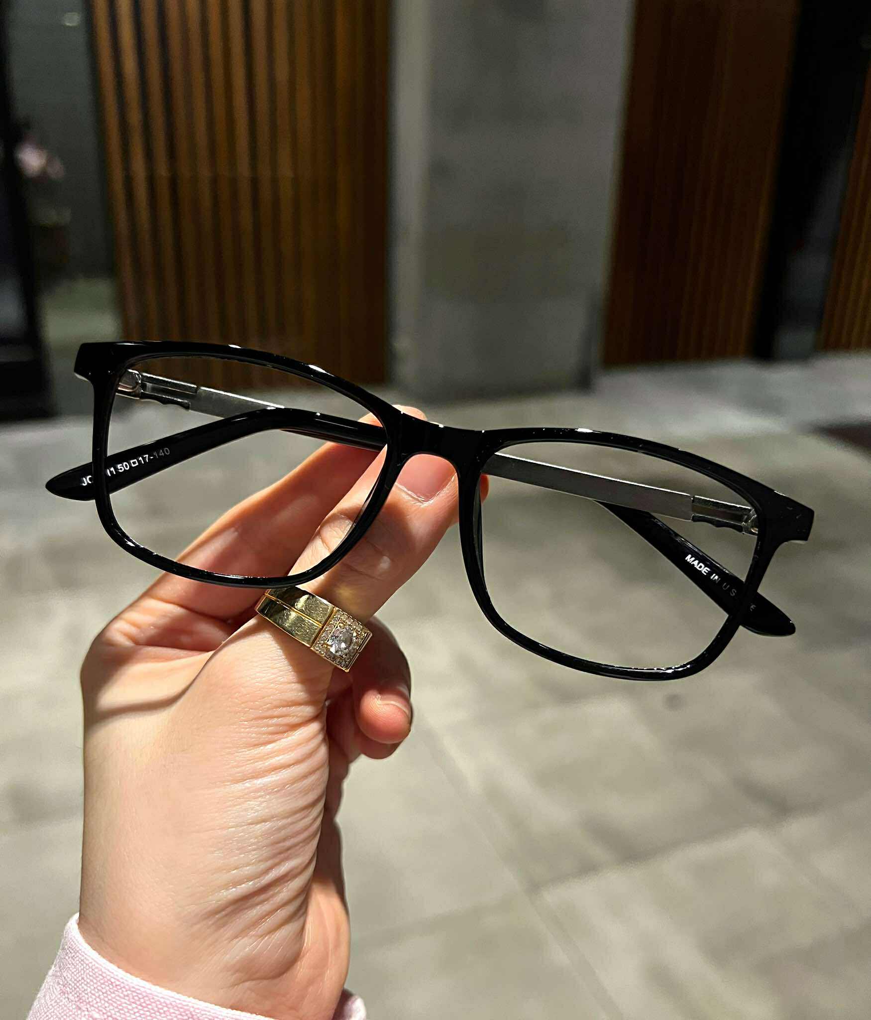 Gọng kính cận, kính mắt unisex nam nữ dáng mắt vuông chất liệu kim lại nhẹ