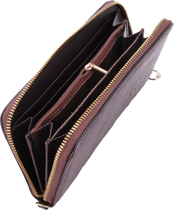 Ví Nữ Da Đà Điểu 1 Khóa Vip Huy Hoàng HT3432 (19 x 10.5 cm) - Nâu Đất