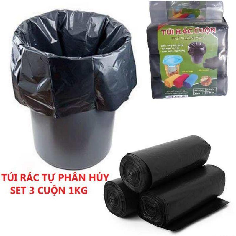 sét 3 cuộn túi rác cuộn tự phân huỷ TAHUFA (1kg)