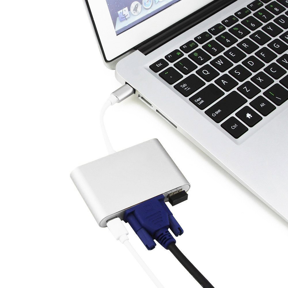 Cáp Chuyển Đổi Type-C Sang USB 3.0 VGA Adapter Cao Cấp AZONE