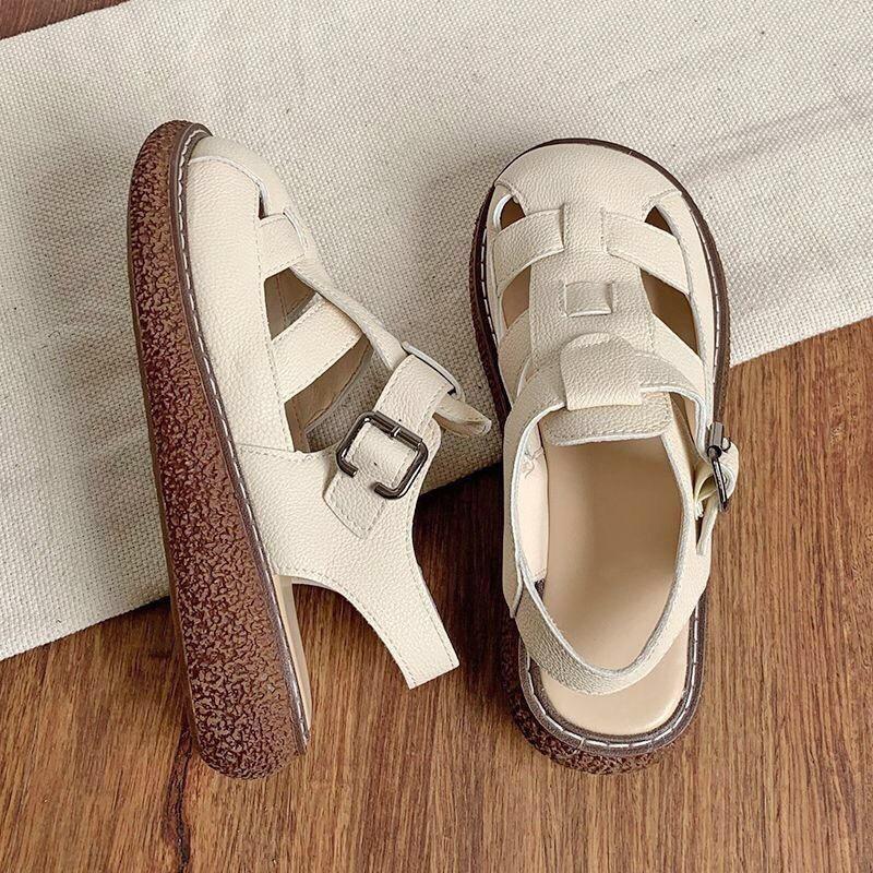 Sẵn Dép sandal trắng cut out cực xinh style ullzang G076