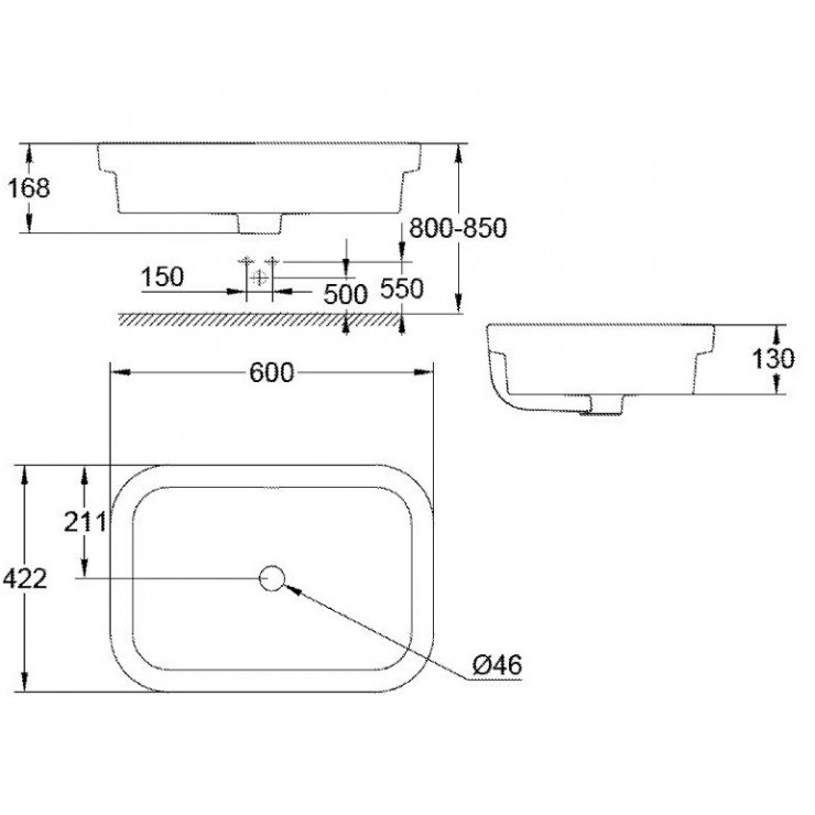 Chậu Rửa Mặt Lavabo Grohe 39124001 Eurosmart Đặt Bàn