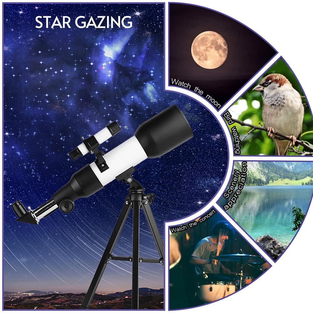 15X-75X 60mm Astronomical Refracting Telescope Monocular Telescope with Tripod Moon Filter Teleconverter Finderscope