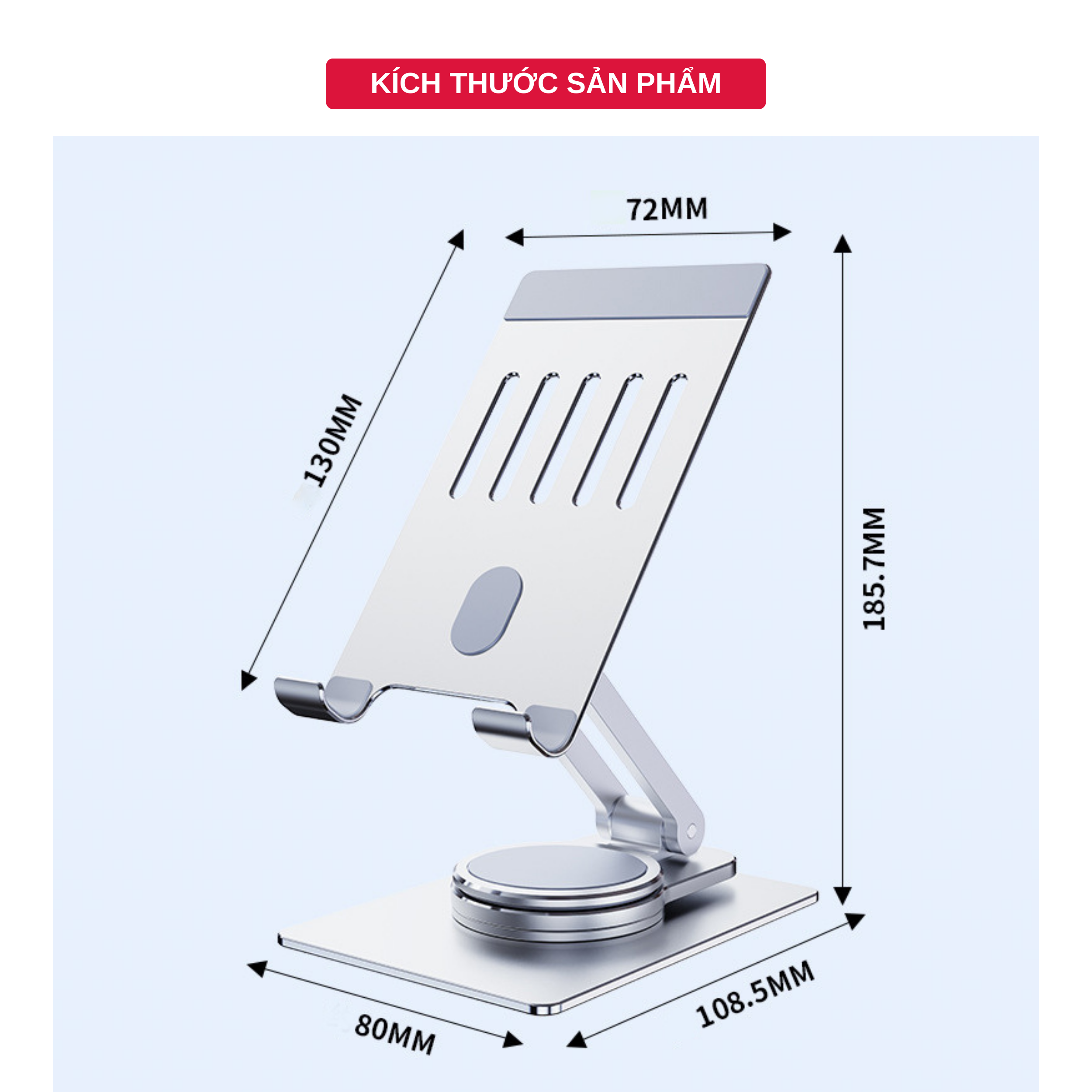 Giá Đỡ Để Bàn Điện Thoại Di Động, Máy Tính Bảng. Có Thể Xoay 360 Độ Chất Liệu Hợp Kim Nhôm Cao Cấp Model T631. Hàng Chính Hãng Tamayoko