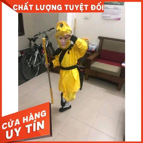 Bộ đồ Tôn Ngộ Không trẻ Em bản màu vàng đầy đủ Ảnh Thật