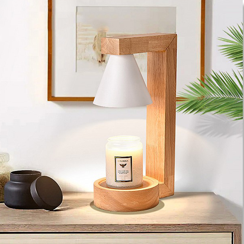 Đèn đốt nến thơm chuyên dụng phong cách Nhật Bản đế gỗ chắc chắn có thể điều chỉnh độ sáng