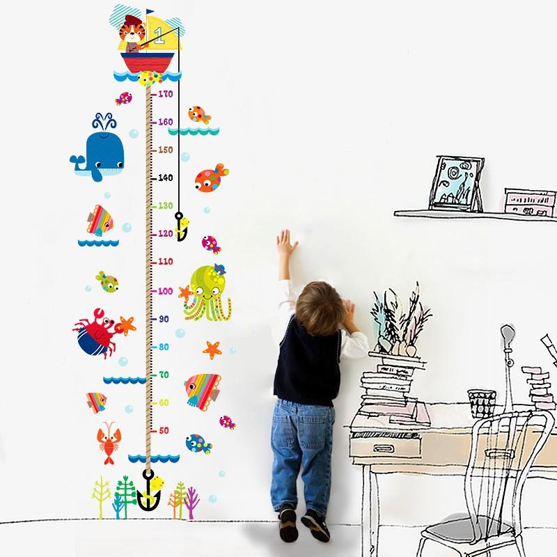 Tranh Decal Trang Trí Dán Tường Hình Cá Đo Chiều Cao Cho Bé T06