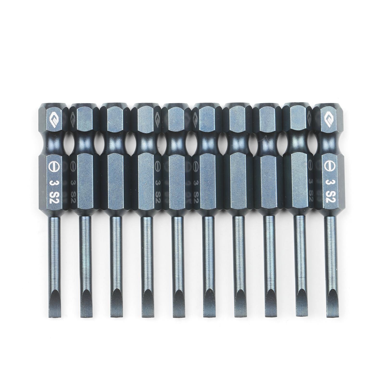 10-Piece Slotted Screwdriver Bit Set 1/4-inch Hex Shank S2 Steel Magnetic Screw Driver Bit Set for Power Screwdriver