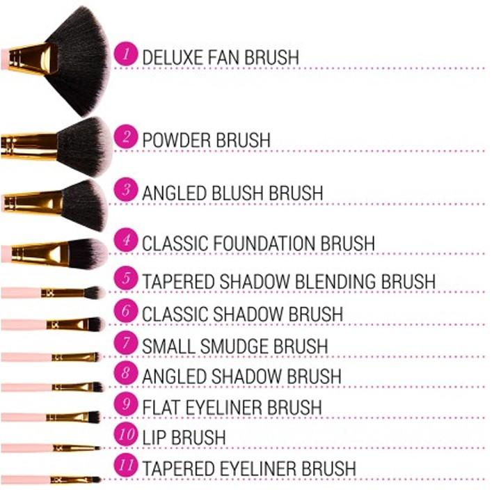 Bộ cọ 11 cây BH Cosmetics DOT Collection 11 Pieces– Pink