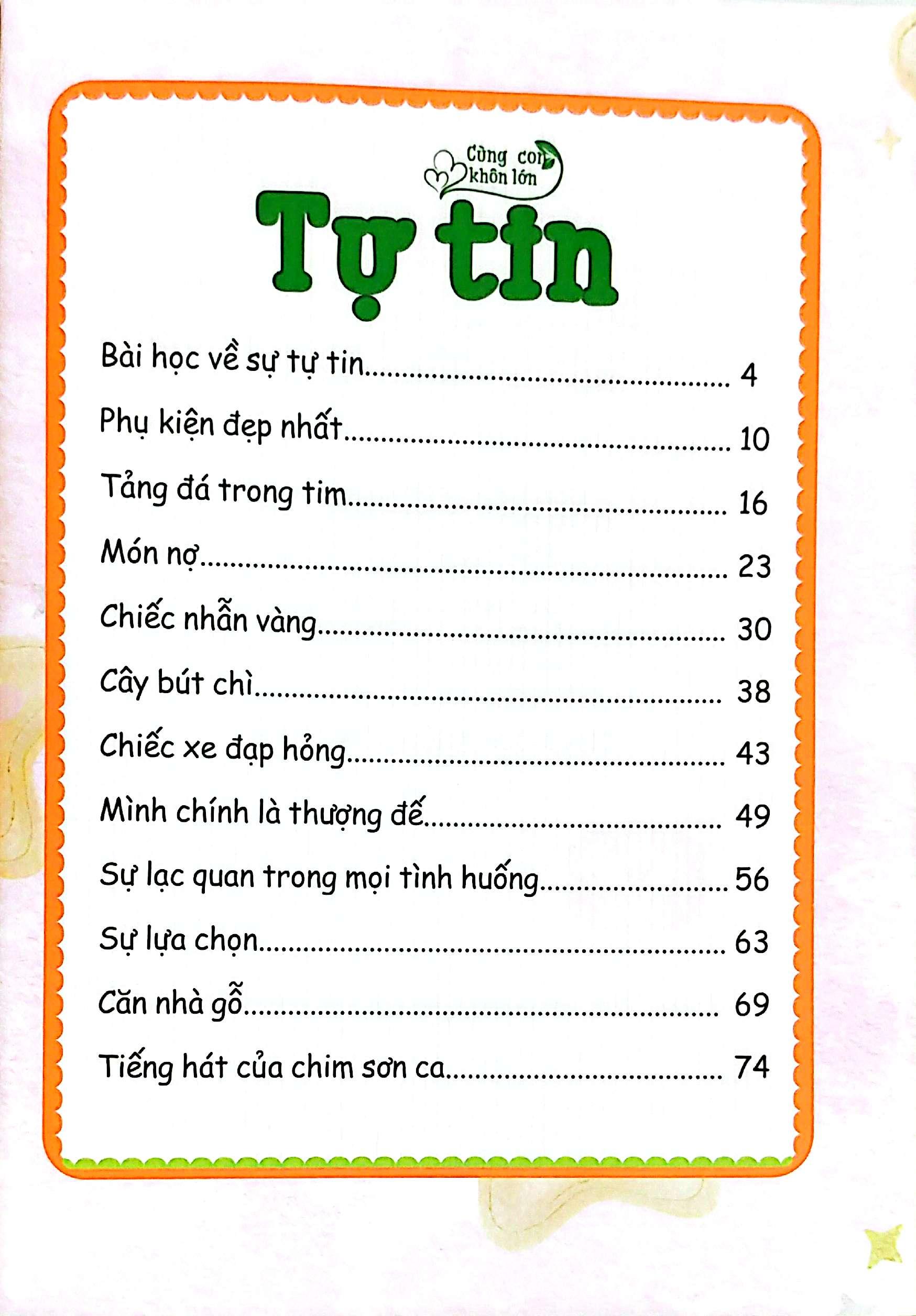Sách - Cùng Con Khôn Lớn - Tự Tin (Những Câu Chuyện Và Bài Học Hay Ươm Mầm Tính Cách Cho Trẻ)