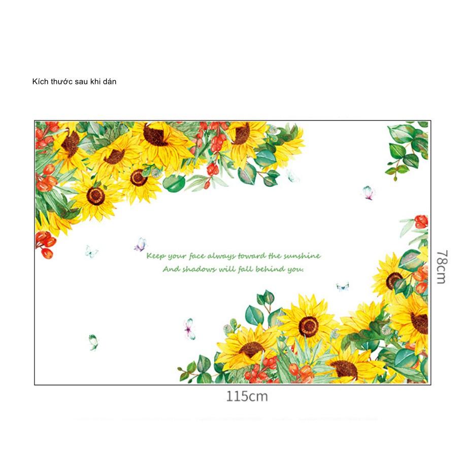 Decal dán tường trang trí - HOA HƯỚNG DƯƠNG MẪU MỚI