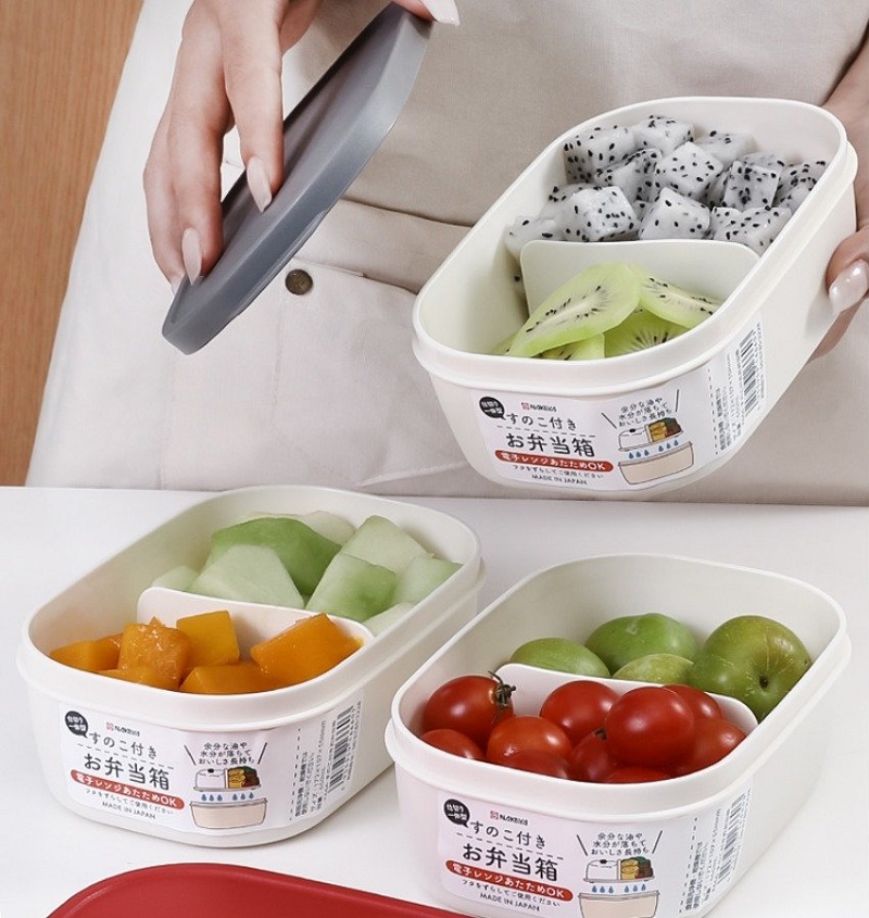 Hộp cơm trưa có vách chia ngăn Nakaya 650ml - Hàng nội địa Nhật Bản nhập khẩu chính hãng