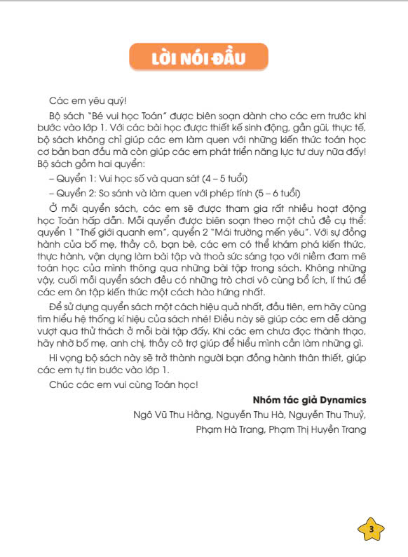 Bé vui học Toán (Hành trang cho bé chuẩn bị vào lớp 1) - Quyển 1 (Dành cho trẻ từ 4 - 5 tuổi)