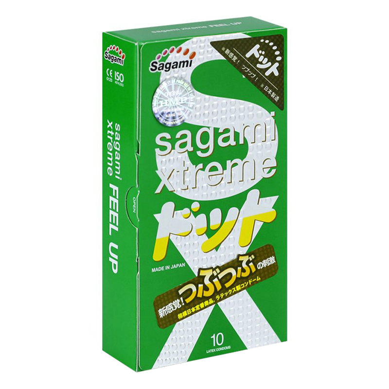 Bộ 2 Hộp Bao Cao Su Gân Gai Thắt Sagami Xtreme Green Và Bao Cao Su Siêu Mỏng Sagami Love Me Orange (20 Bao)