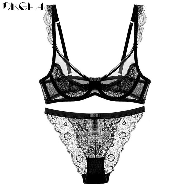 Mới Áo Ngực Sexy Quần Lót Bộ Tím Ren Áo Lót Trong Suốt Bộ Đồ Lót Siêu Mỏng B C D Cup Nữ Áo Ngực Áo Lót Nữ thêu