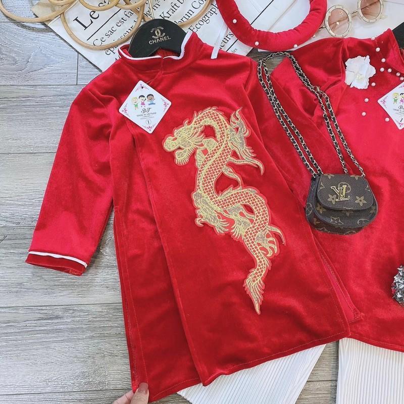Áo dài cách tân nhung mẫu mới cho bé trai và bé gái từ 10-22kg