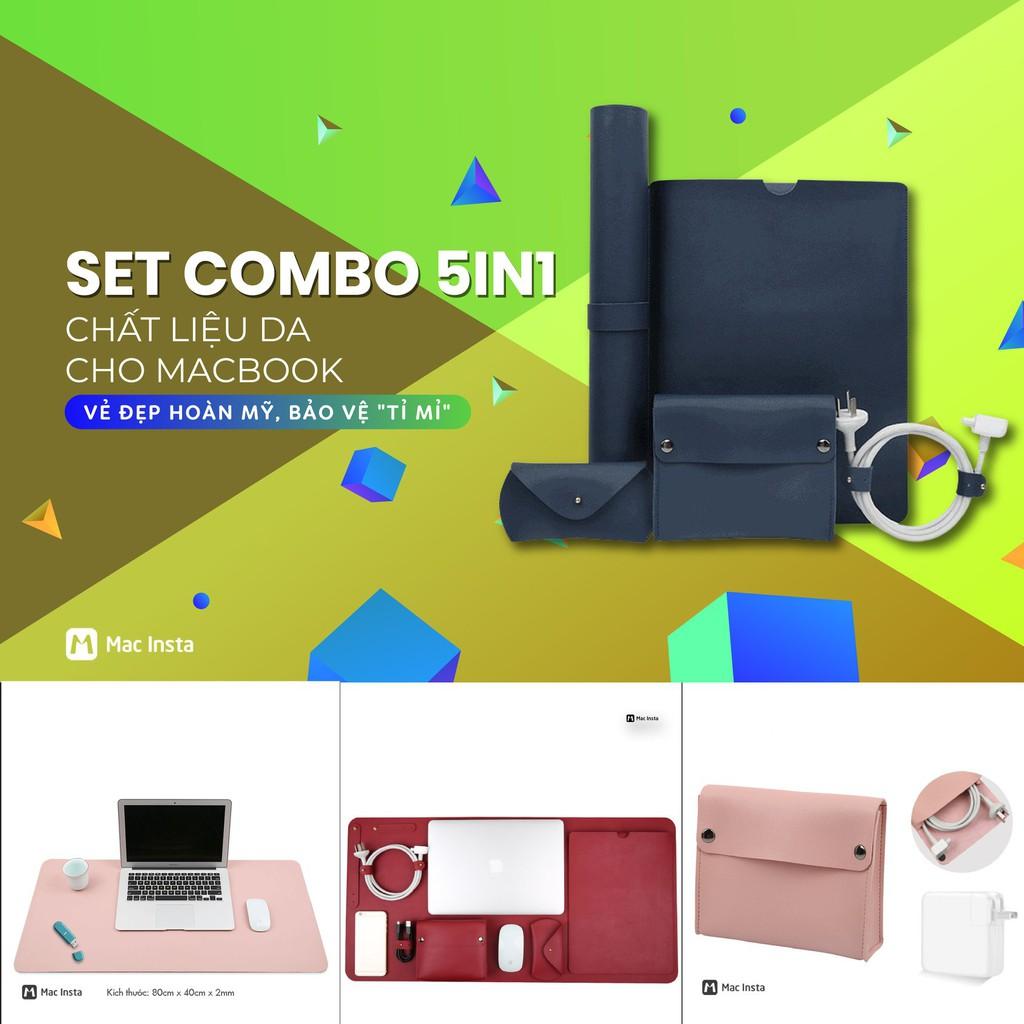 SET COMBO 5IN1 CHẤT LIỆU DA CHO MACBOOK: VẺ ĐẸP HOÀN MỸ, BẢO VỆ "TỈ MỈ