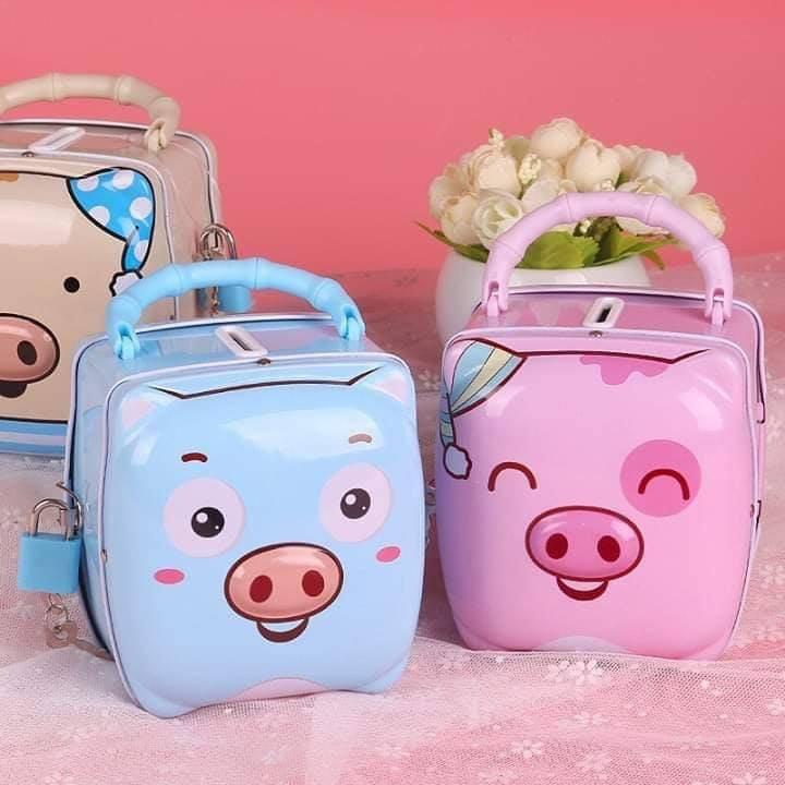 Két Sắt Mini Hình Heo Cho Bé Đựng Tiền Tiết Kiệm