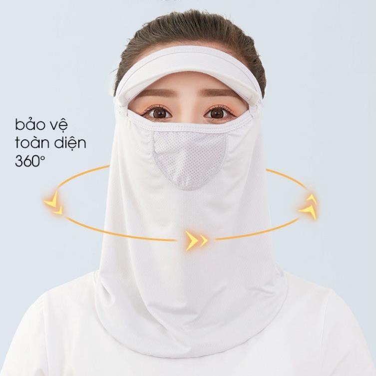 Mũ chống nắng nửa đầu kèm khẩu trang che mặt che cổ - khẩu trang ninja che cổ có vành lưỡi trai