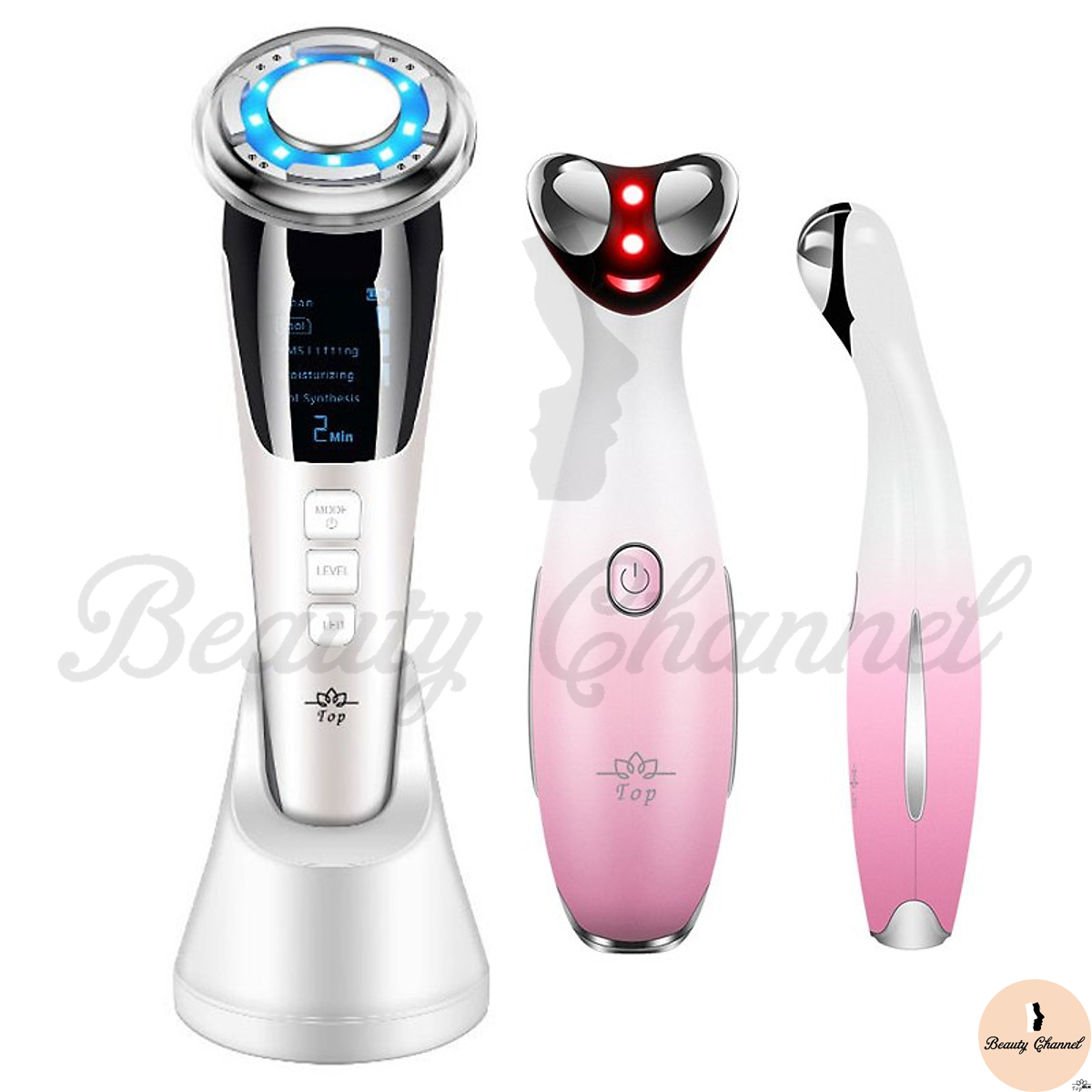 Búa Điện Di Massage Mặt Làm Đẹp Da 5 in 1 Photon Nóng Và Lạnh EMS Kèm Máy Massage Làm Đẹp Ion RF Loại Bỏ Quầng Thâm - Làm Mờ Nếp Nhăn - Giảm Mệt Mỏi