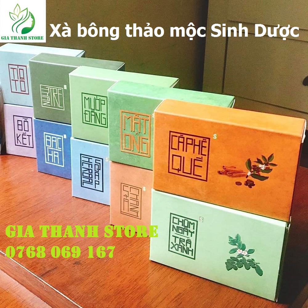 SINH DƯỢC [ TẶNG 1 BÁNH XÀ BÔNG và 1 TÚI LƯỚI TẠO BỌT] SET 10 xà bông thiên nhiên Sinh Dược đủ 10 vị, xà phòng handmade Soap 100gr Organic hữu cơ thảo mộc tự nhiên sạch khuẩn ngăn ngừa mụn lưng, mặt, hôi nách viêm nang lông - GIATHANH STORE