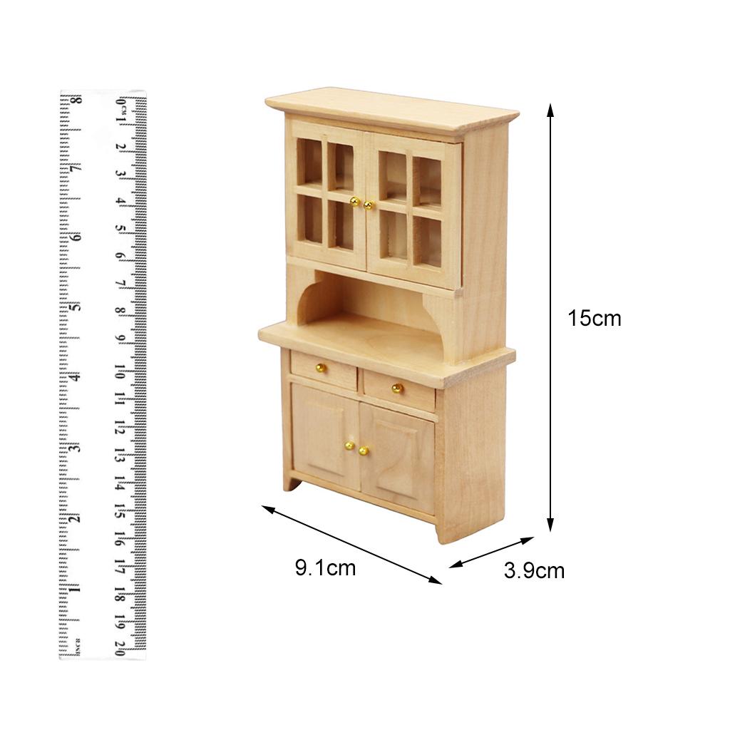 Dollhouse Miniature Wooden Bookcase Shelf Dolls House Miniatures Furniture