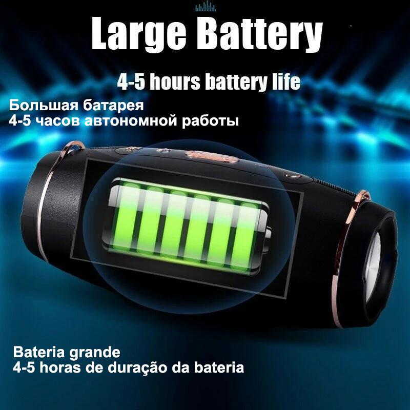 Loa siêu trầm mạnh mẽ radio di động fm không dây caixa de som bluetooth âm nhạc âm thanh âm thanh bluetooth cho màu bass công suất cao lớn: màu đen