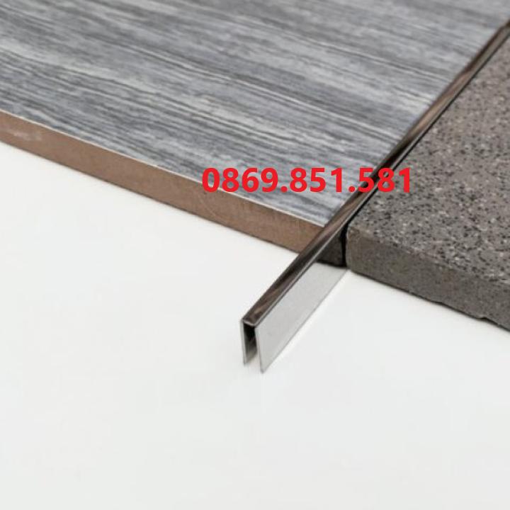 Nẹp inox U trắng gương, nẹp chữ u inox, nẹp inox ốp gạch, inox304, thanh dài 2m44 dày 0.8li trang trí nội thất, có sỉ