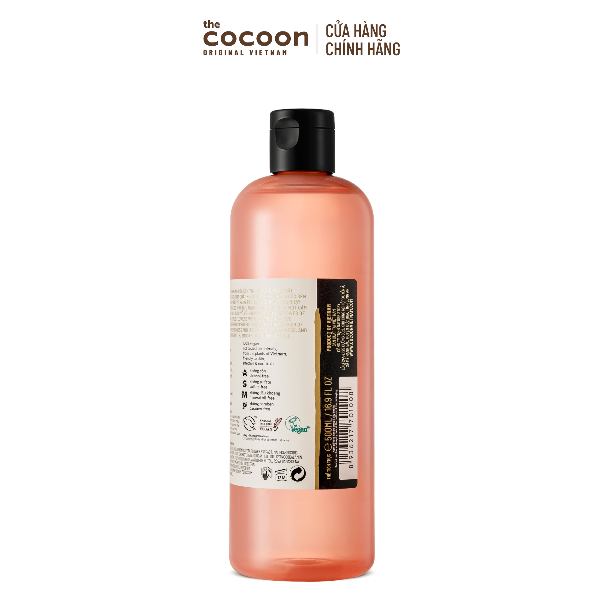 Supersize - Nước sen Hậu Giang (toner) giúp phục hồi đa nhiệm cho da rất nhạy cảm Cocoon 500ml