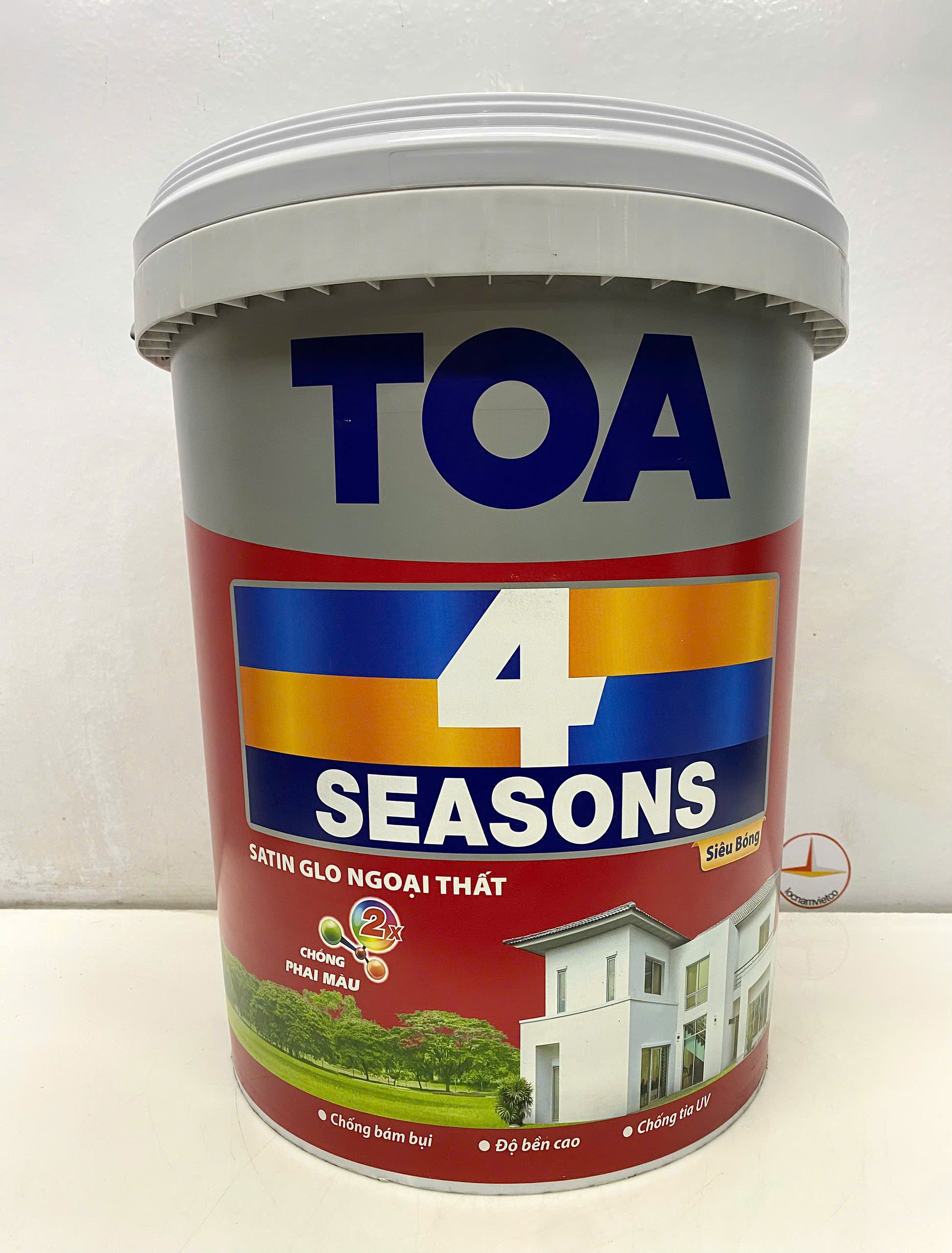 Sơn nước ngoại thất cao cấp TOA 4 Seasons Satin Glo siêu bóng màu vàng 8522 _ 18L