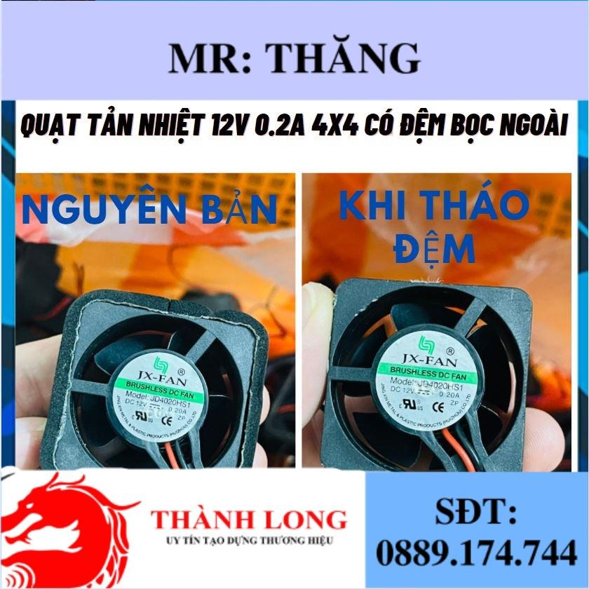 Quạt tản nhiệt 12V 0.2A 4x4x2CM có vỏ đệm bọc ngoài