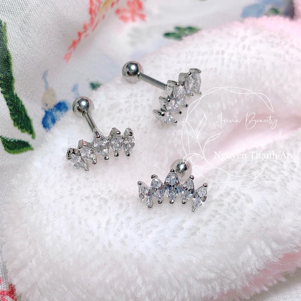 Khuyên tai đá xinh bằng thép y tế - XUÂN SHOP