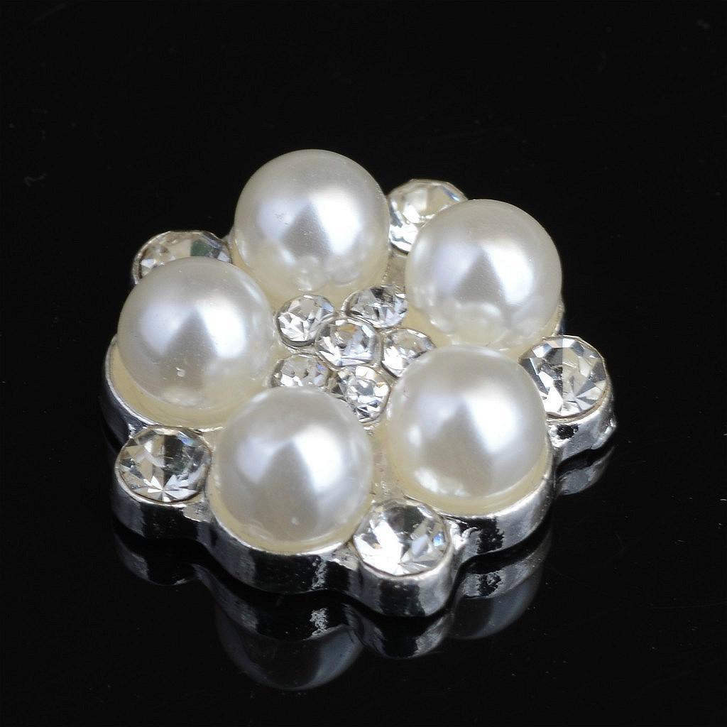 4-20pack 10 Pieces Flatback Embellishment Buttons Pear Flower Wedding