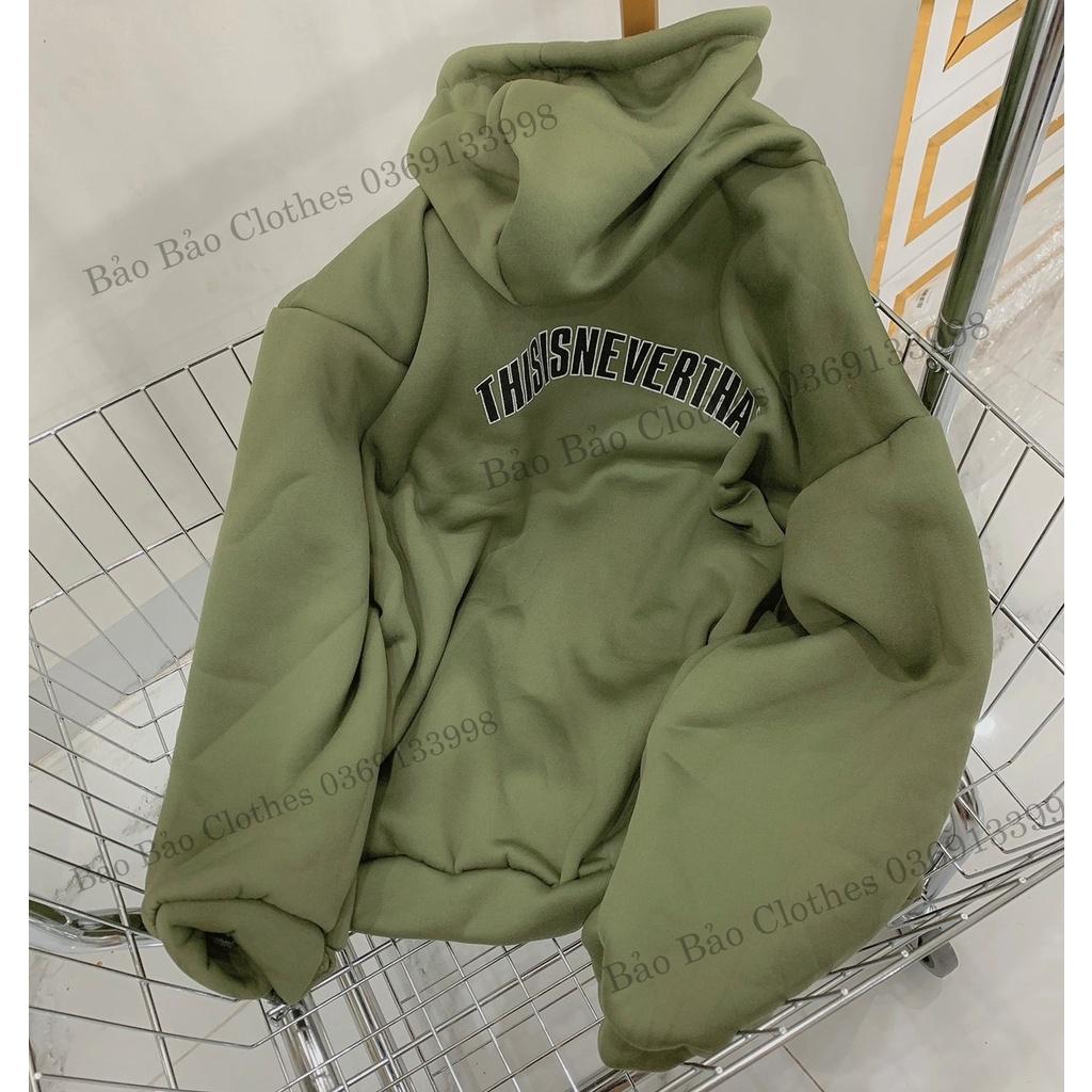 Áo Khoác Hoodie Xanh Form To Nam Nữ Unisex Mũ 2 Lớp This Dáng Rộng Tay Bồng